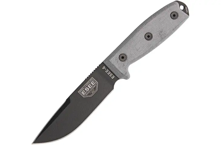 Esee Model 4 Carbon Plain Fixed Blade Knife